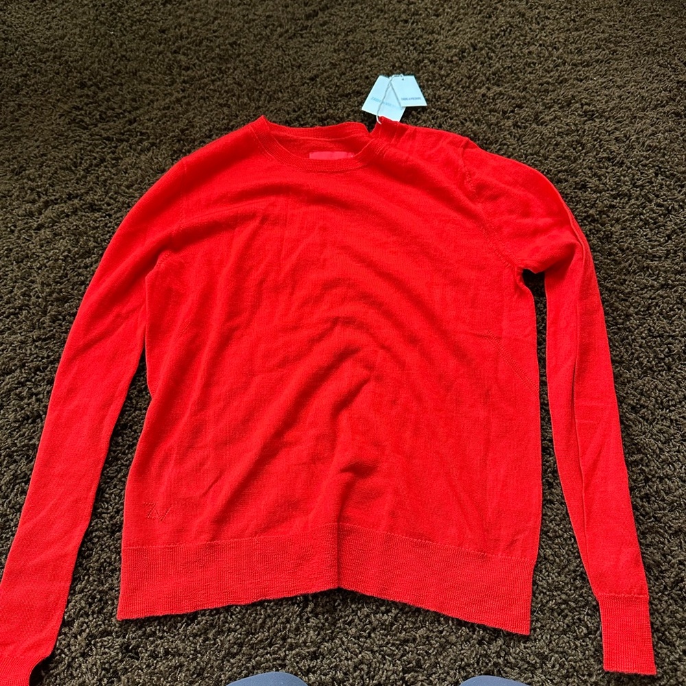 Zadig & Voltaire Vibrant Red Crew Neck Sweater